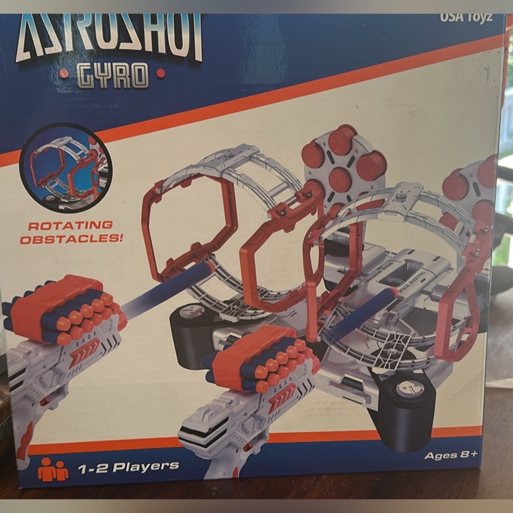 AstroShot Gyro Kids Toy Blaster Set - Red and White